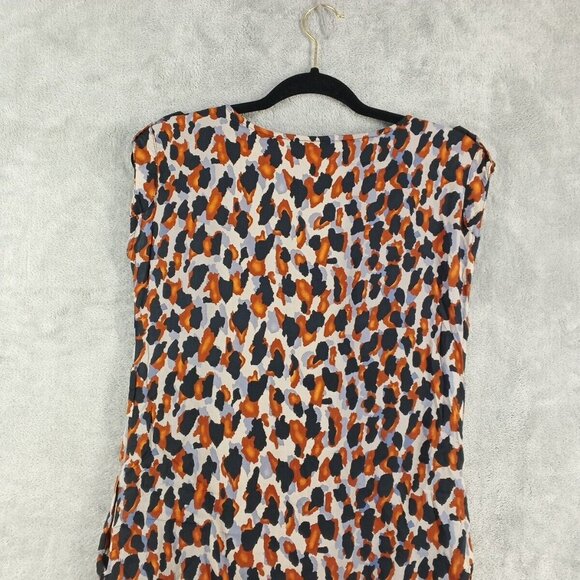 SIMONE D. Short Tank Dress Size M 100% Viscose Multicolor Print w/ Black Lining - Picture 11 of 14